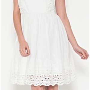 Modcloth Esley White Eyelet A-line Dress